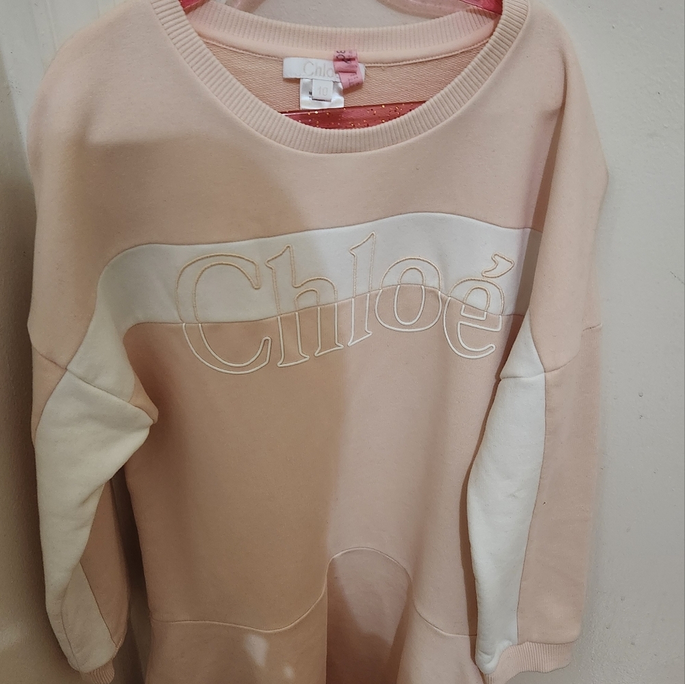 Chloe Pink and White Raglan Sleeve Sweater Dress